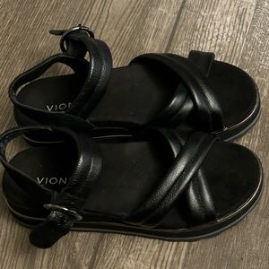 Vionic black wedges with chrome. Only tried them on. New